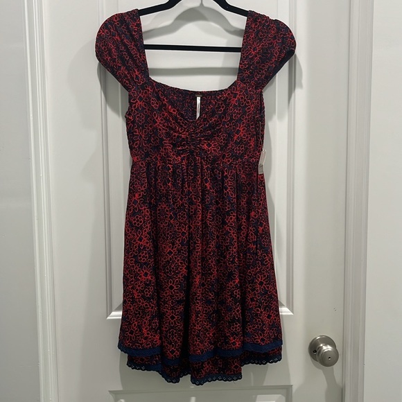 NWT Free People Tabitha Mini Dress In Black Combo Sz XS - Picture 2 of 7